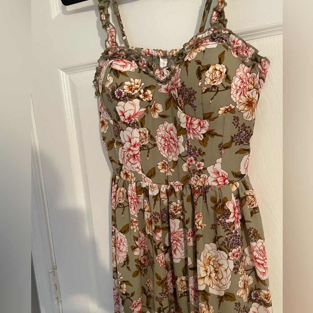 GREEN FLORAL DRESS - Picture 4 of 7